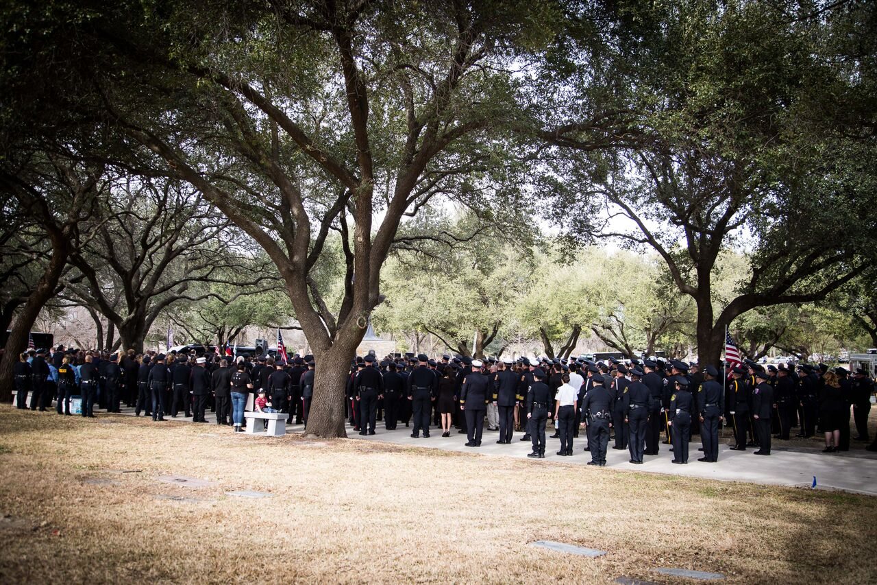 Officers standing united